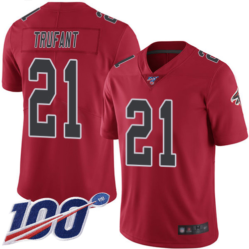 Atlanta Falcons Limited Red Men Desmond Trufant Jersey NFL Football #21 100th Season Rush Vapor Untouchable->women nfl jersey->Women Jersey